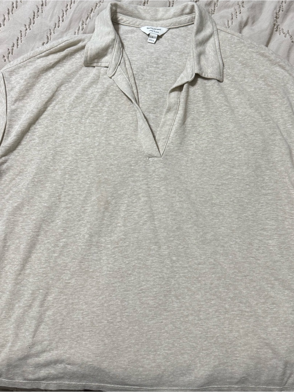 Beige Banana Republic Linen Blend collar shirt